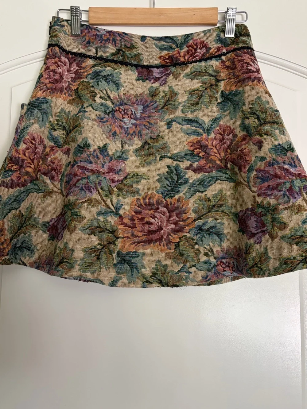 Free People Floral Tapestry Coquette Mini Skirt Vintage Size 6